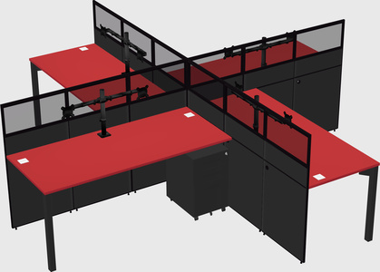 Quad office cubicles