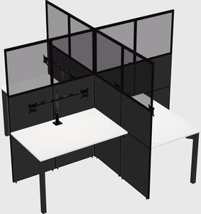 Bureaux à quatre cabines