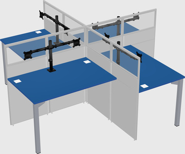 Quad office cubicles
