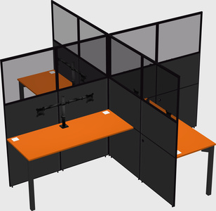 Quad office cubicles