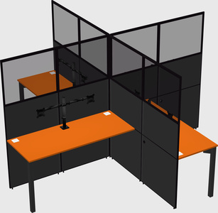 Quad office cubicles