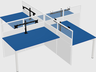 Quad office cubicles