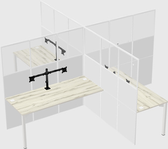 Quad office cubicles