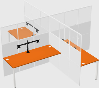 Quad office cubicles