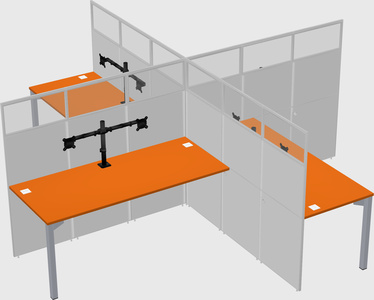 Quad office cubicles
