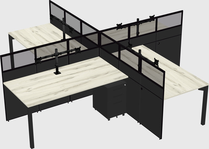 Quad office cubicles