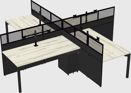Quad office cubicles