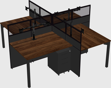 Quad office cubicles