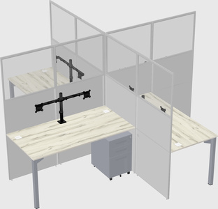 Quad office cubicles