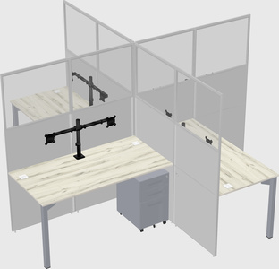 Quad office cubicles