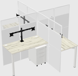 Quad office cubicles