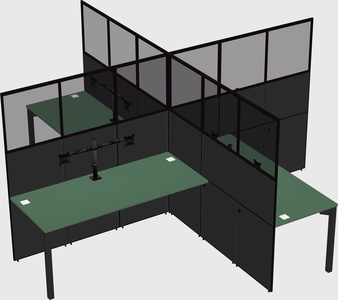 Quad office cubicles