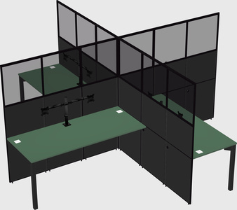 Quad office cubicles