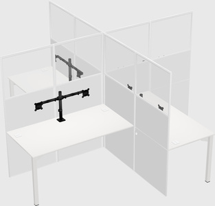 Quad office cubicles