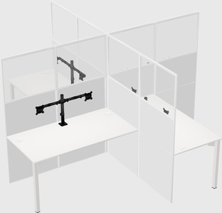 Quad office cubicles