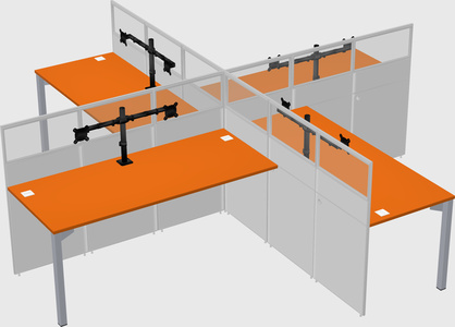 Quad office cubicles