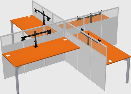 Quad office cubicles