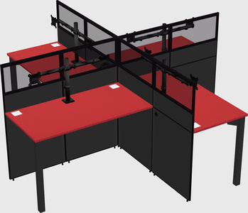 Quad office cubicles