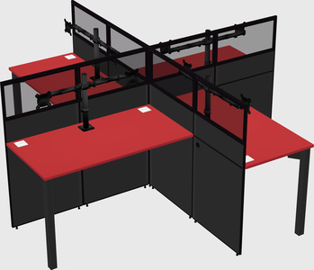 Quad office cubicles