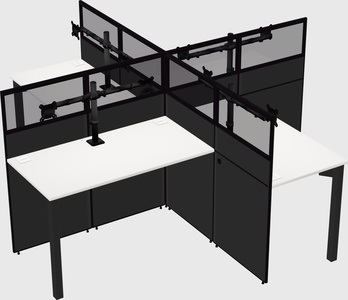 Quad office cubicles