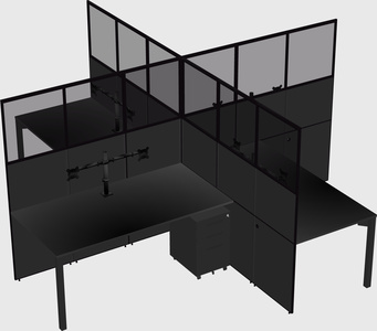 Quad office cubicles