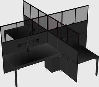 Quad office cubicles
