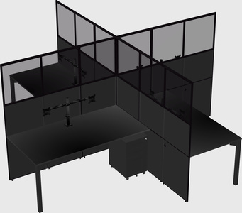Quad office cubicles