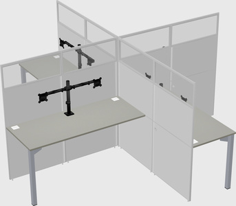 Quad office cubicles