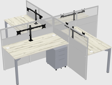 Quad office cubicles