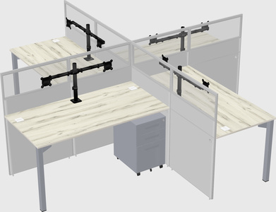 Quad office cubicles