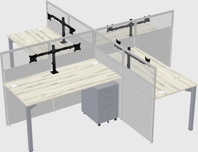 Quad office cubicles