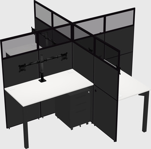 Quad office cubicles