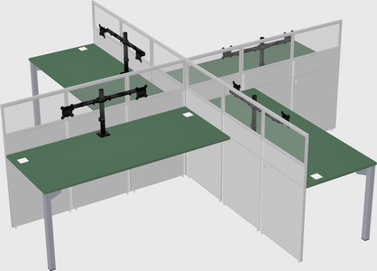 Quad office cubicles