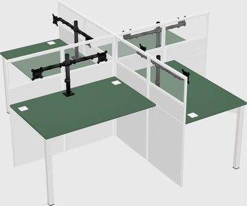 Quad office cubicles