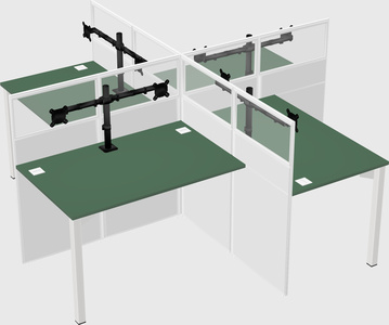 Quad office cubicles