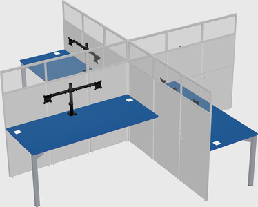 Quad office cubicles