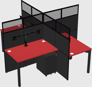 Quad office cubicles
