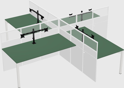 Quad office cubicles