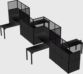 L-shape cubicles