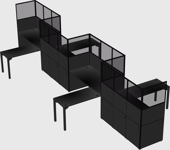 L-shape cubicles