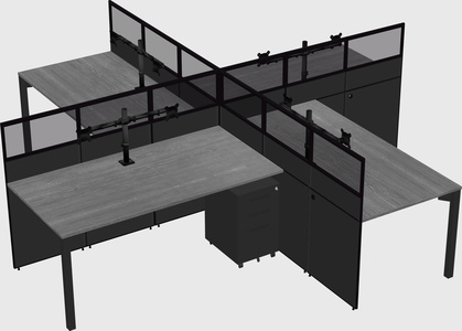Quad office cubicles
