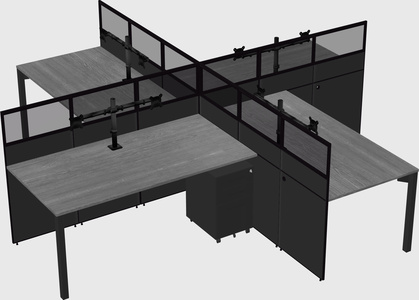 Quad office cubicles