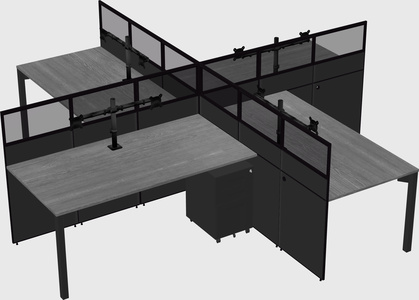 Quad office cubicles