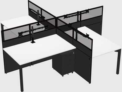 Quad office cubicles