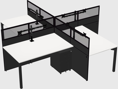 Quad office cubicles
