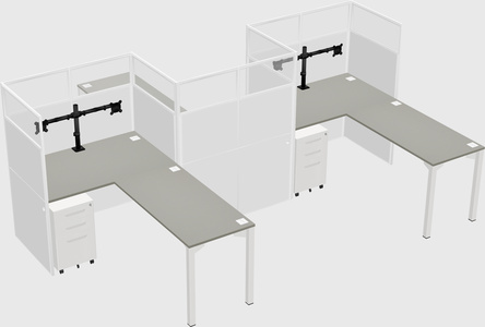 L-shape cubicles