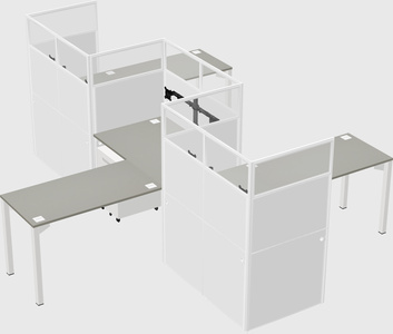 L-shape cubicles