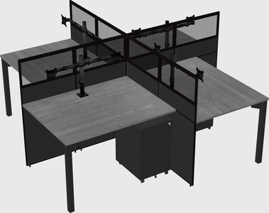 Quad office cubicles