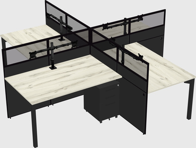 Quad office cubicles