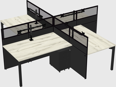 Quad office cubicles